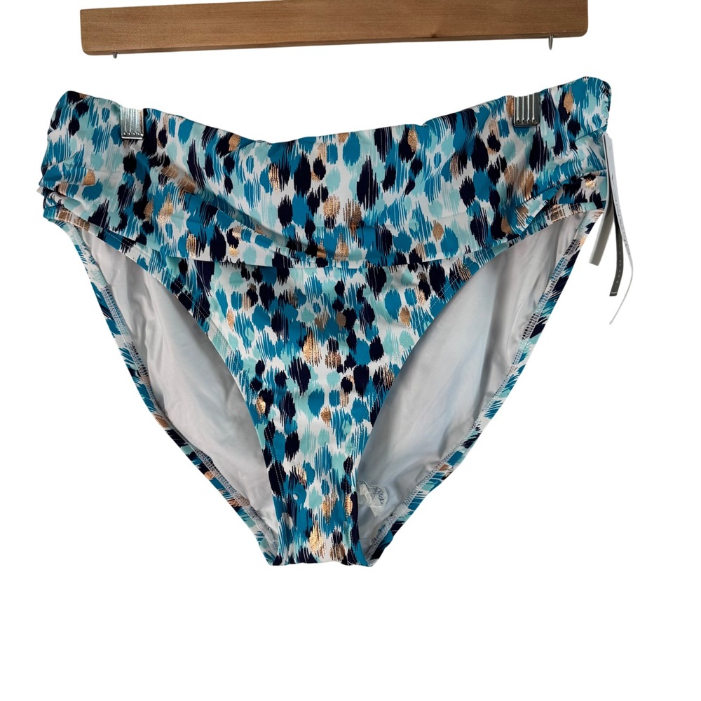 La Blanca Swim‎ Bottom Tummy Control High Waist Blue Gold 16W